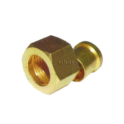 Brass Solder Nut & Nipple Set 3/8 Inch x 5/16 Inch - Brass Compression Fittings - Master