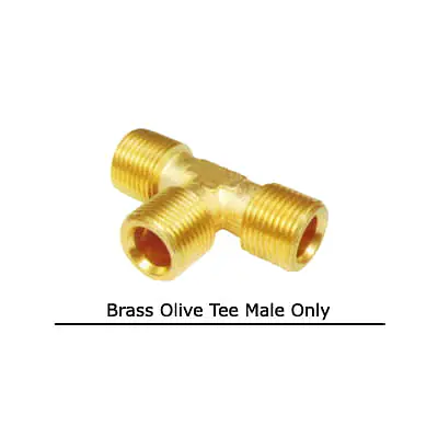 Brass Olive Tee Male Only - Brass Compression Fittings in mm - Master
