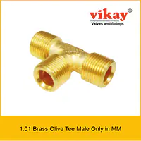 Brass Olive Tee Male Only - Brass Compression Fittings in mm - Master