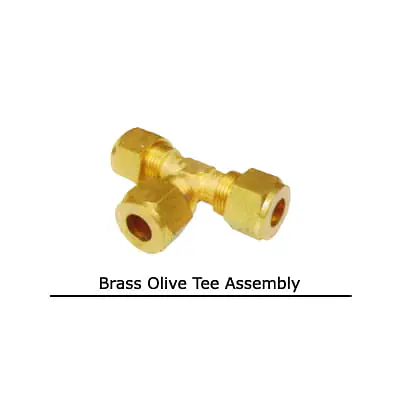 Brass Olive Tee Assembly - Brass Compression Fittings in mm - Master