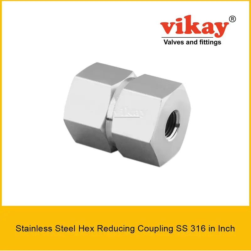 Hex Reducing Coupling SS 316 Inch - Stainless Steel Instrumentation Pipe Fittings - Master