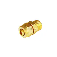 Brass P U Connector Assembly 3/8 Inch x 10 mm - Brass Tube Fittings - Master
