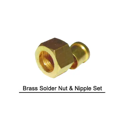 Brass Solder Nut & Nipple Set - Brass Compression Fittings in Inch - Master