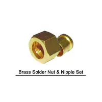 Brass Solder Nut & Nipple Set - Brass Compression Fittings in Inch - Master