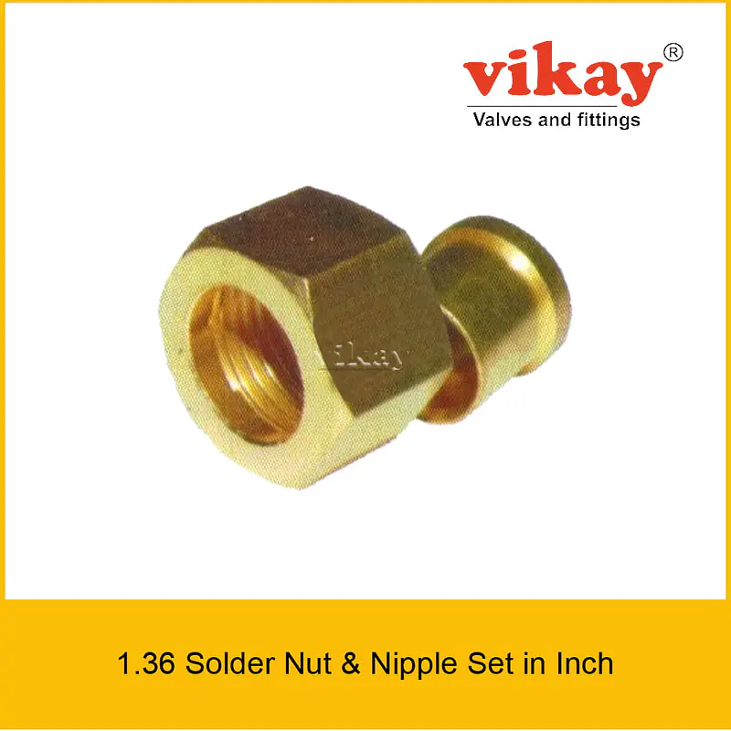 Brass Solder Nut & Nipple Set - Brass Compression Fittings in Inch - Master