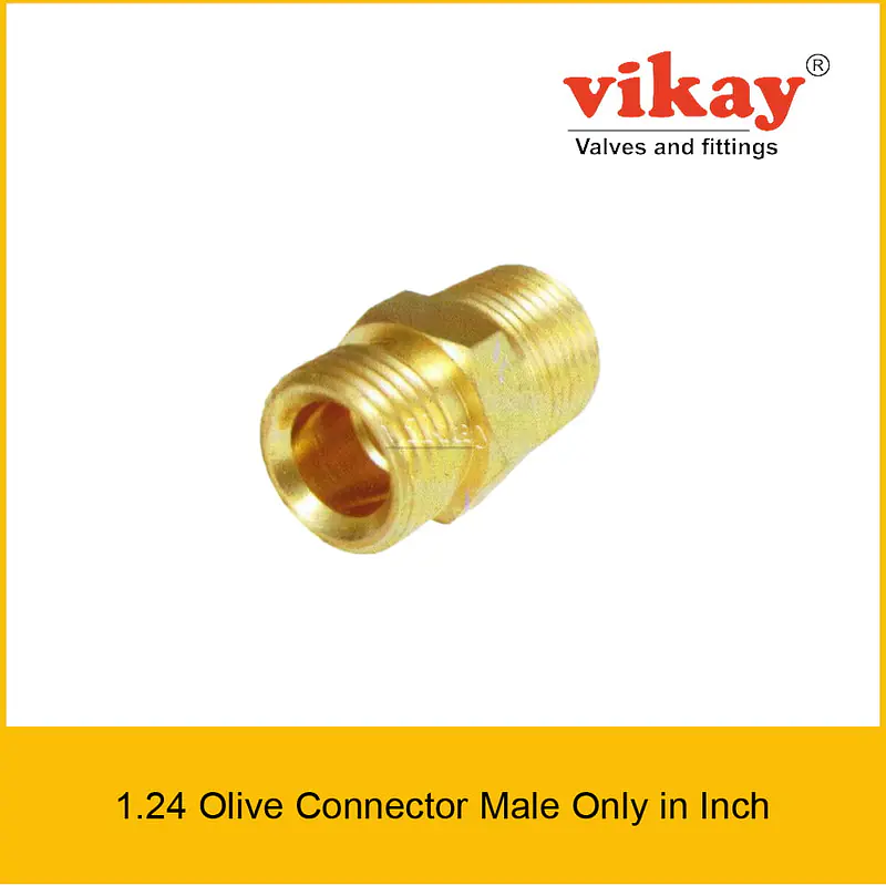 Brass Olive Connector Male Only - Brass Compression Fittings in Inch - Master