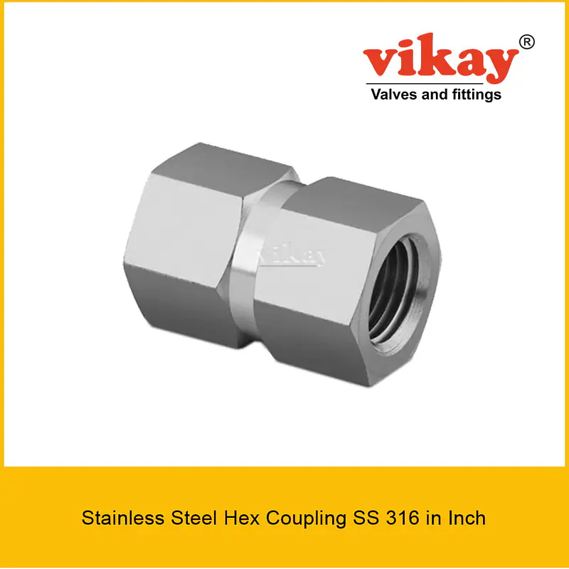 Hex Coupling SS 316 Inch - Stainless Steel Instrumentation Pipe Fittings - Master
