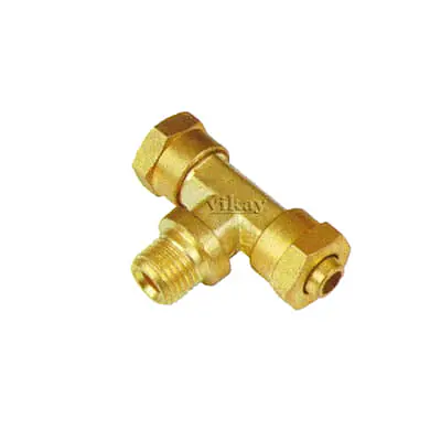 Brass P U Tee Assembly 6 mm x 1/4 Inch x 6 mm - Brass Tube Fittings - Master