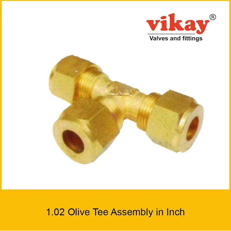 Brass Olive Tee Assembly - Brass Compression Fittings in Inch - Master