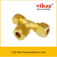 Brass Olive Tee Assembly - Brass Compression Fittings in Inch - Master