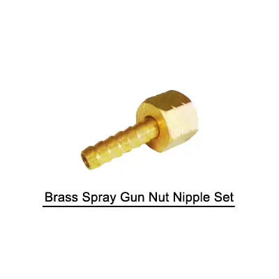 Brass Spray Gun Nut Nipple Set - Brass Compression Fittings in Inch - Master