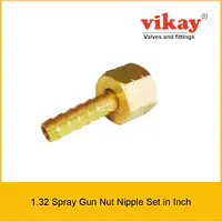 Brass Spray Gun Nut Nipple Set - Brass Compression Fittings in Inch - Master