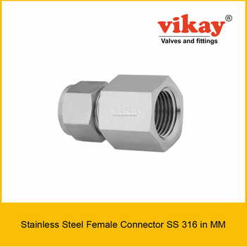 Female Connector SS 316 mm - Stainless Steel Compression Tube Fittings