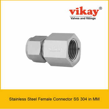 Female Connector SS 304 mm - Stainless Steel Compression Tube Fittings