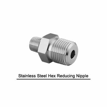 Hex Reducing Nipple SS 304 x inch