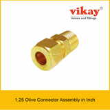 Brass Olive Connector Assembly - Brass Compression Fittings in Inch