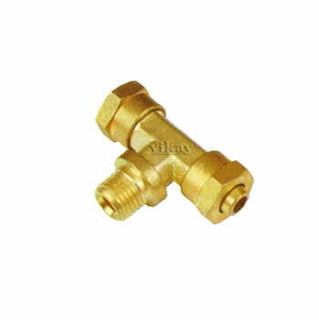 Brass P U Tee Assembly 6 mm x 1/8 Inch x 6 mm - Brass Tube Fittings