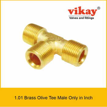 Brass Olive Tee Male Only - Brass Compression Fittings in Inch