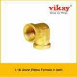 Brass Union Elbow Female - Brass Compression Fittings in Inch
