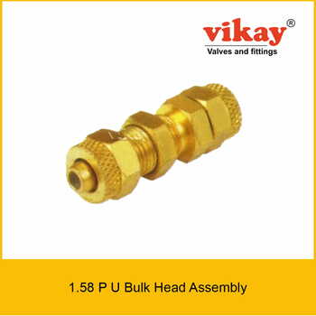 Brass P U Bulk Head Assembly - Brass Tube Fittings